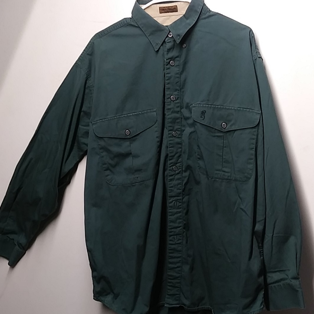 Mens Browning green button up